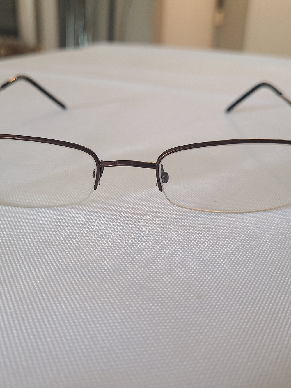 Saki Japan Men's Rectangular Metal Eyelasses Frames - Brown